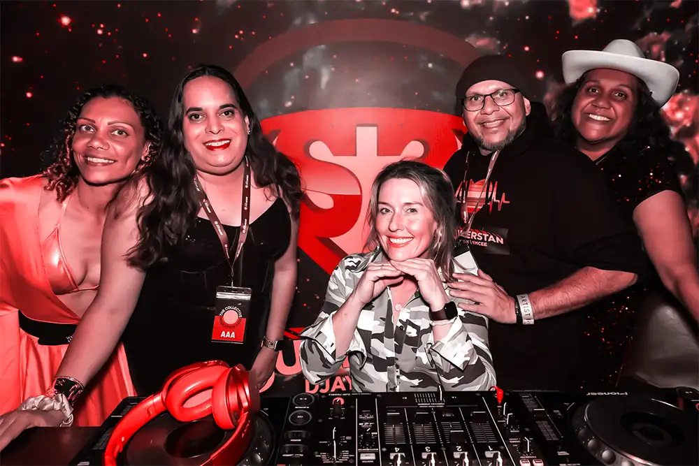 The core colective group shot- big smiles all round.